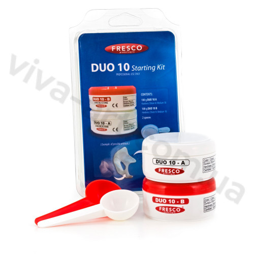 Двухкомпонентный силикон Silicone DUO10, A+B, Shore A10 (средняя жесткость) 100+100 г, Fresco (Испания)